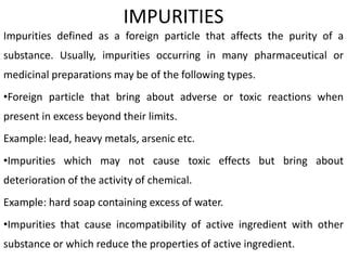 tolerated impurity definition